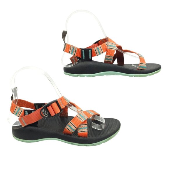 Chaco Z/1 Classic Sandals Kids Junior Size 3 Orange Blue Aztec Water Hiking - Picture 14 of 14